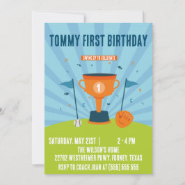 Tema de Esportes aniversário de 1 ano de beisebol