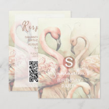 Tema de Festa de Flamingo, RSVP Código QR