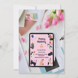 Tema de Gatinhos bonitos - Cartão de Convite de An