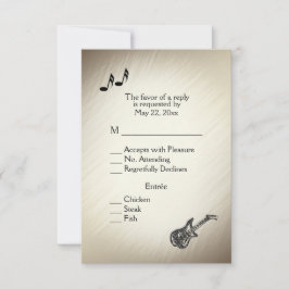 Tema de Guitarra Antigo Ouro RSVP com Escolha de M