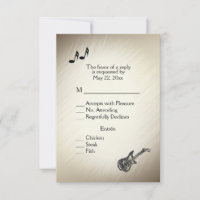 Tema de Guitarra Antigo Ouro RSVP com Escolha de M