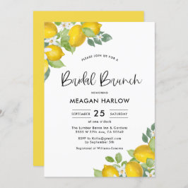 Tema de Lemon Convite para Chá de Bridal Brunt
