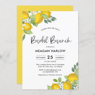 Tema de Lemon Convite para Chá de Bridal Brunt