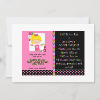 Tema de Loom do Arco-Íris de Convite de Festa de a