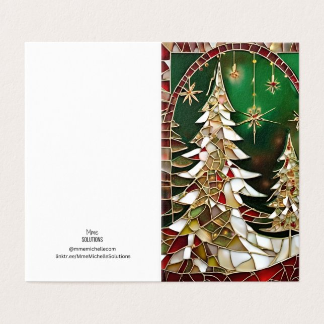 Tema de Natal Árvore Mosaico de neve vidro quebrad (Exterior Desdobrado)
