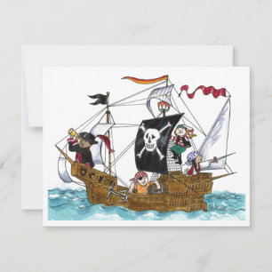 TEMA DE NAVIO DE FESTA DOS PIRATAS NAVEGA CONVITE 
