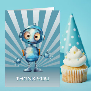Tema de Robô Fofo Agradecimento de Aniversário