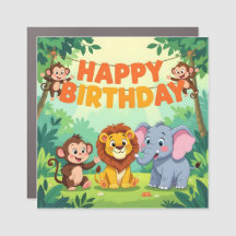 Tema de safari de aniversário feliz fofo