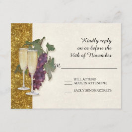 Tema de Vinho do Cartão de Resposta RSVP Champagne
