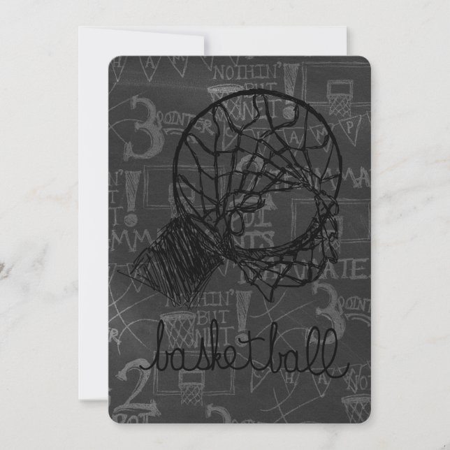 Tema do basquetebol do convite de Mitzvah do (Frente)