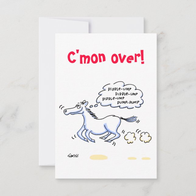 Tema do Cavalo, CHURRASCO do Texas, Convites Humor (Frente)