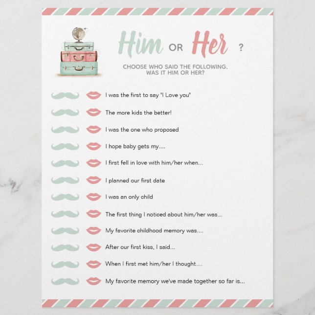 Tema do Chá Bebida Bridal Ele ou Seu Jogo (Frente)