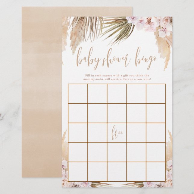 tema do chá de fraldas bingo Pampas (Frente/Verso)