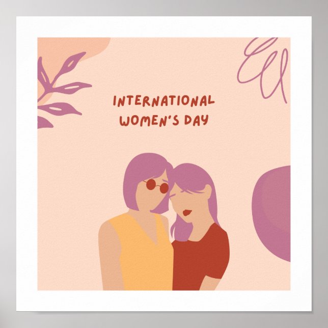 Tema do Dia das Mulheres Design de Poster Fofo (Frente)