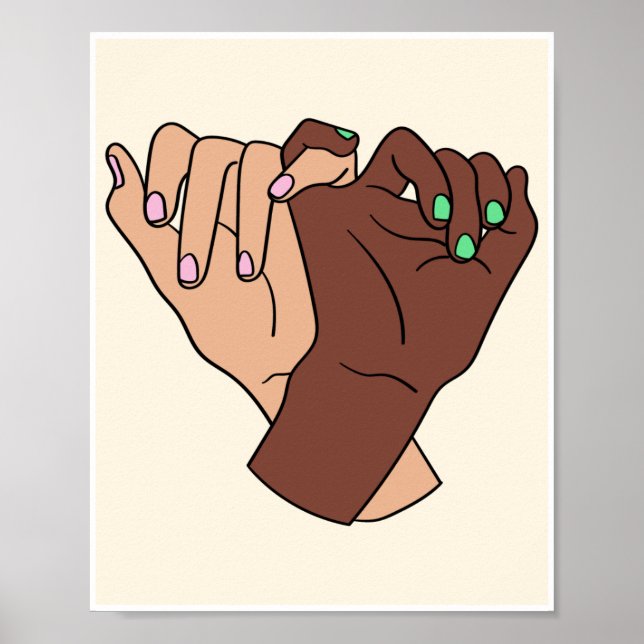 Tema do Dia das Mulheres Design Fofo Poster (Frente)