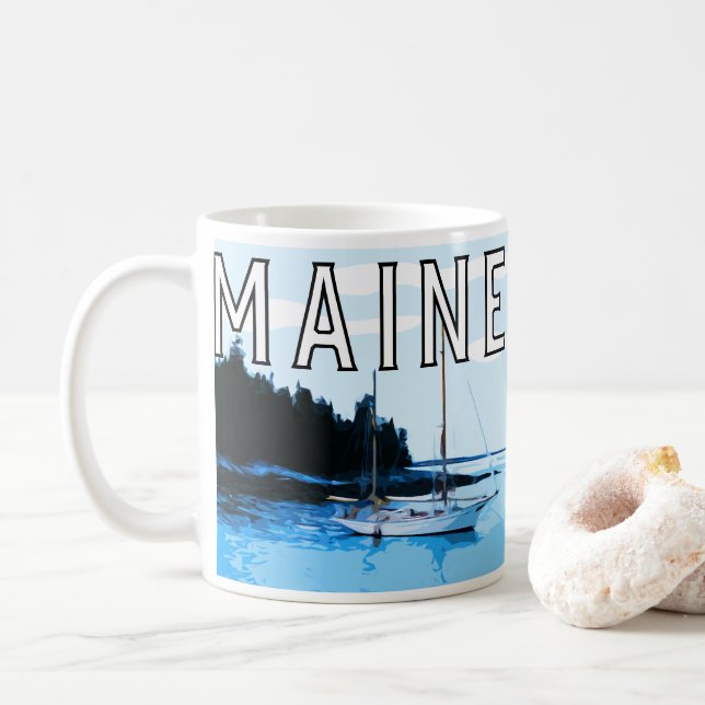 Tema do Maine caneca de café (Com Donut)