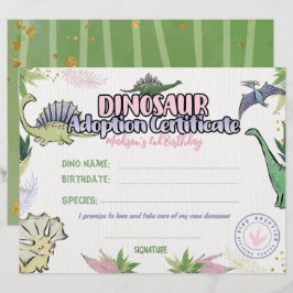 Tema do Partido Dinossauro, Certificado de Adoção