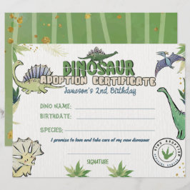 Tema do Partido Dinossauro, Certificado de Adoção 
