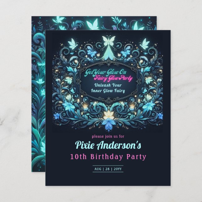 Tema do Partido Fada Brilhante - Conto de Feira De (Frente/Verso)