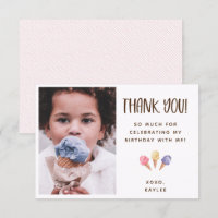 Tema do sorvete Obrigado Cartão com fotos