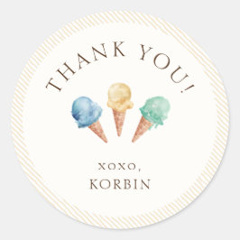 Tema do sorvete Obrigado Clássico Do Adesivo Redon