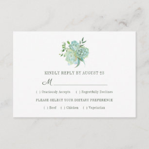 Tema do Succulent que Wedding o cartão de RSVP