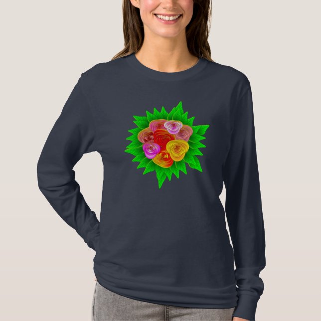 Tema do t-shirt dos rosas - os rosas tradicionais (Frente)