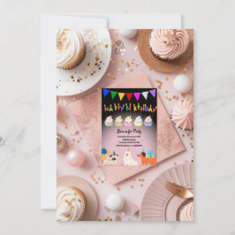 Tema dos Cuppies - Cartão de Convite de Aniversári