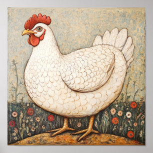 Tema fazenda Cozinha Parede Arte Hen Art Impressão