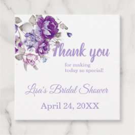 Tema Floral Roxo Obrigado Etiquetas De Favor Do Ch