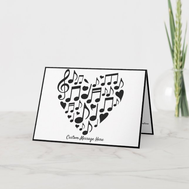 Tema Musical Notas Musicais Coração Personalizado (Frente)