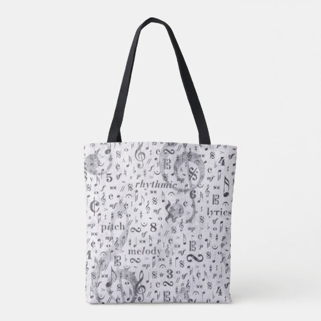 Tema musical Tote Bag Música nota piano (Verso)