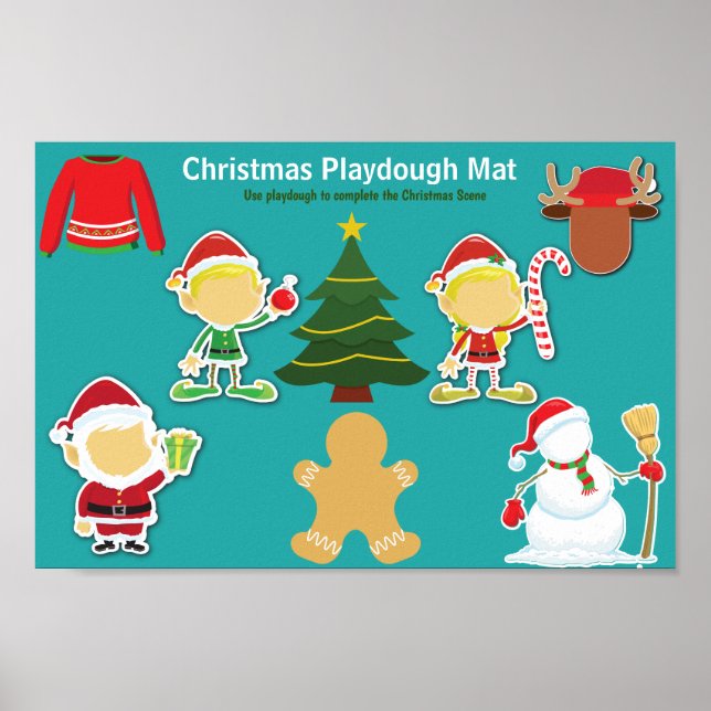 Tema Natal Playdough Mat Poster (Frente)