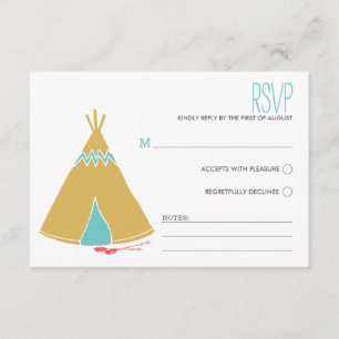 Tema Nativo   Cartão RSVP de Casamento