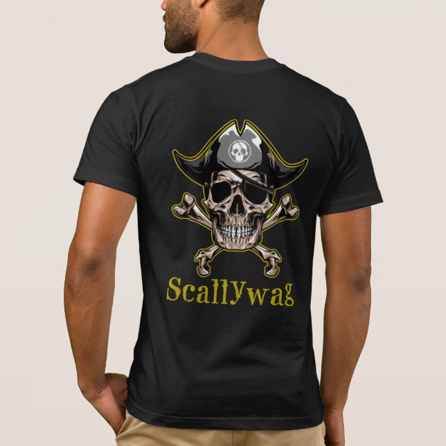 Tema pirata SKULL Crossbones Scallywag T-Shirt (Verso)
