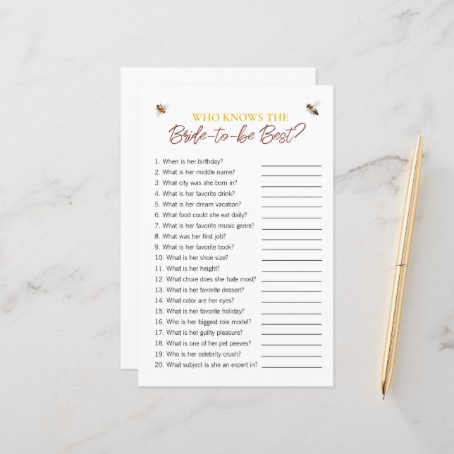 Tema "Quem Conhece A Noiva" Jogo Do Chá de panela (Frente/Verso In Situ)