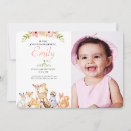 tema Safari Foto para Bebê Convite de Aniversário