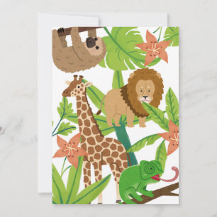 Tema Safari Selvagem de Convite para um Aniversári