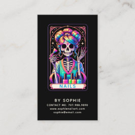 Tema Tarot Nail Tech Nail Art Cartão de visita
