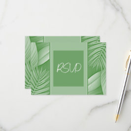 Tema Verde Tropical do Cartão de Resposta de RSVP