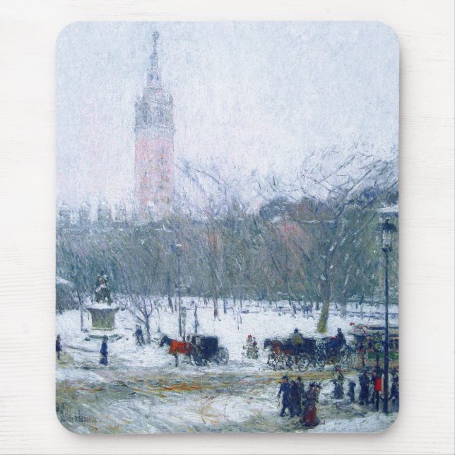 Tempestade de neve, Madison Square. Mousepad de pr (Frente)