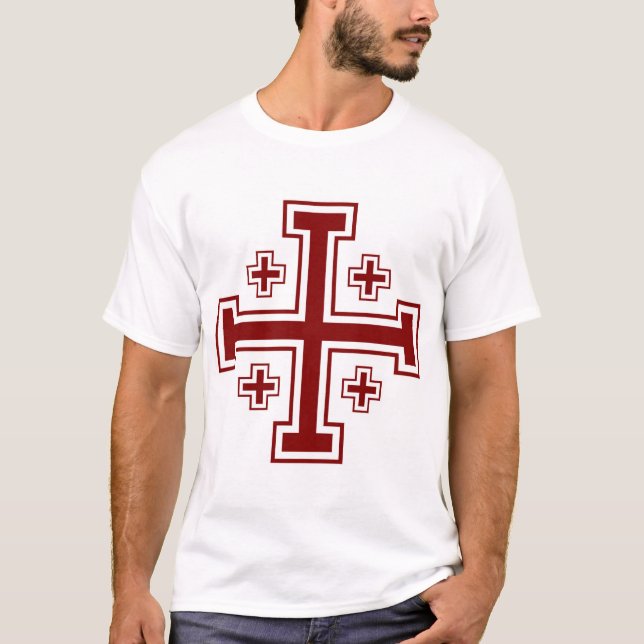 Templar Knight Crusader Jerusalem Cross T-Shirt (Frente)