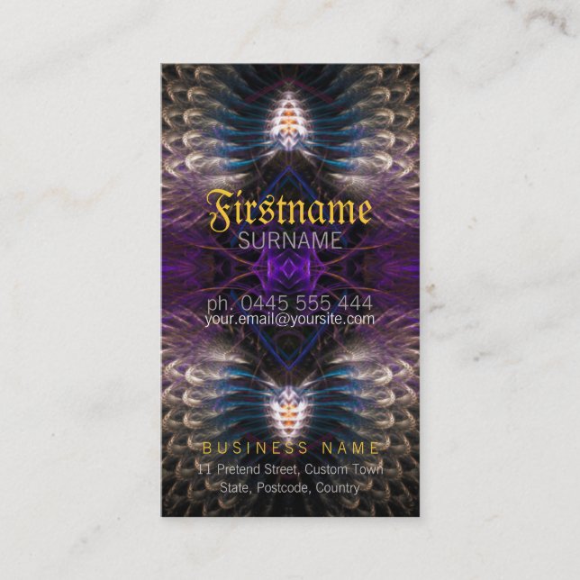 Temple Fractal Feather Cartão de visita (Frente)