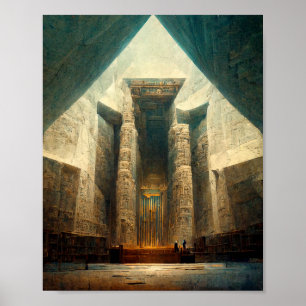 Templo do Poster de Arte Fantasia dos Deuses Despe
