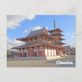 Templo japonês no cartão de Osaka