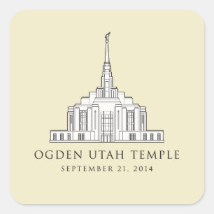 Templo Ogden Utah. Adesivo primário