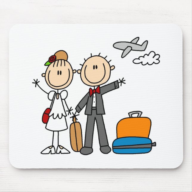 Tempo da lua de mel para os noivos Mousepad (Frente)