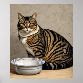 Tempo de alimentação? - Cat Art Impressão