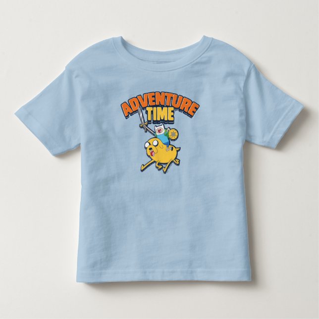 Tempo de Aventura | Finn Riding Jake T-Shirt (Frente)