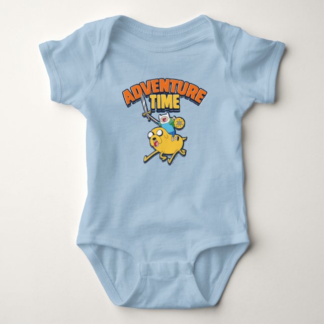 Tempo de Aventura | Finn Riding Jake T-Shirt (Frente)